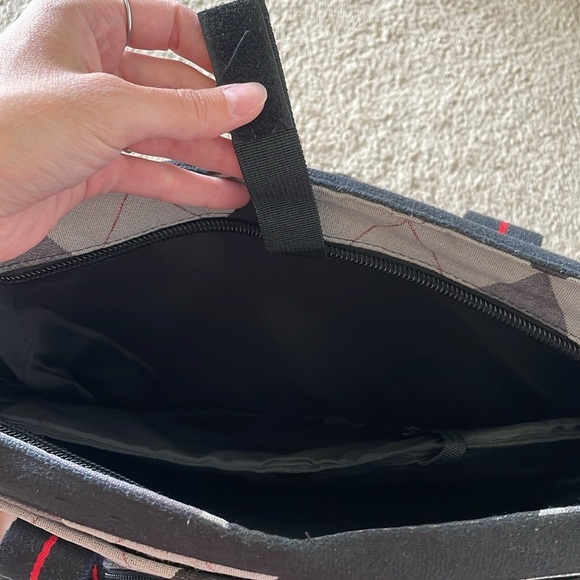 Vintage Hurley Messanger Laptop Bag Plaid Retro Office City Commuter Tote Large - Picture 4 of 16